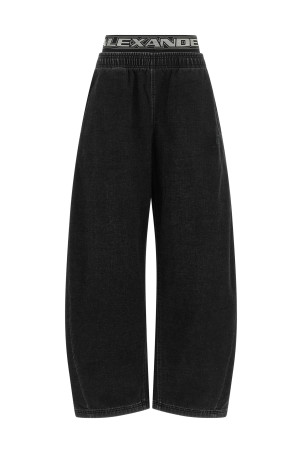 Джинсы с резинкой, чёрные ALEXANDER WANG UDC4264302011