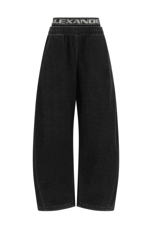 Джинсы с резинкой, чёрные ALEXANDER WANG UDC4264302011