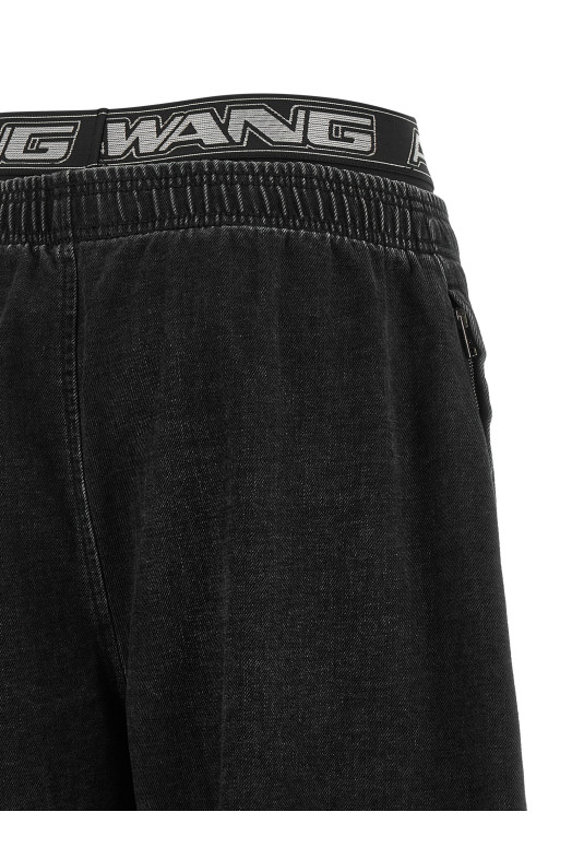 Джинсы с резинкой, чёрные ALEXANDER WANG UDC4264302011