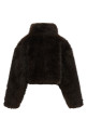 Eco-fur short jacket Brown