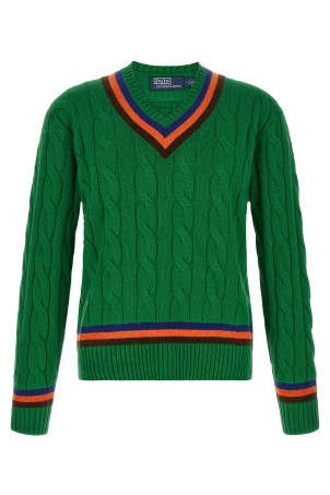 V-подібний трикотаж з візерунком «коси» Зелений POLO RALPH LAUREN 710B28814001