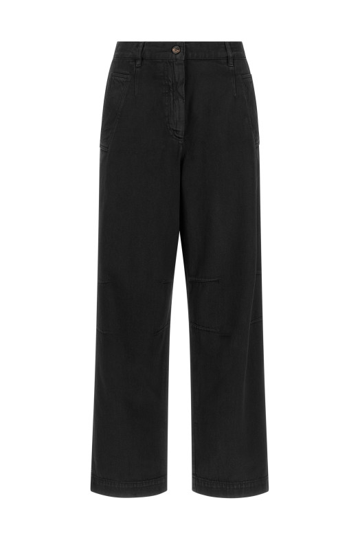 Широкие хлопковые брюки  Серые DRIES VAN NOTEN  2621309094405900