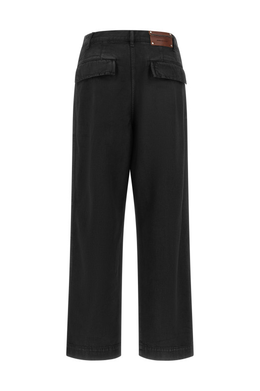 Широкие хлопковые брюки  Серые DRIES VAN NOTEN  2621309094405900