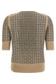 Check knit with crystals Beige
