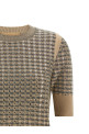 Check knit with crystals Beige