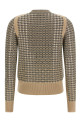 Check cardigan with crystals Beige