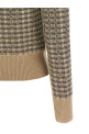 Check cardigan with crystals Beige
