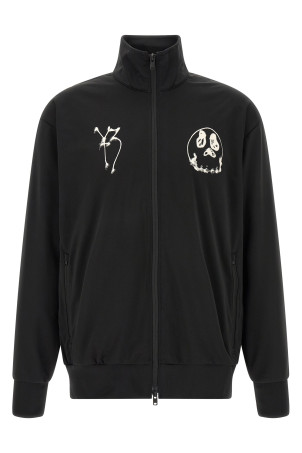 'Track Top  GFX NYLN ' printed zip sweatshirt Black