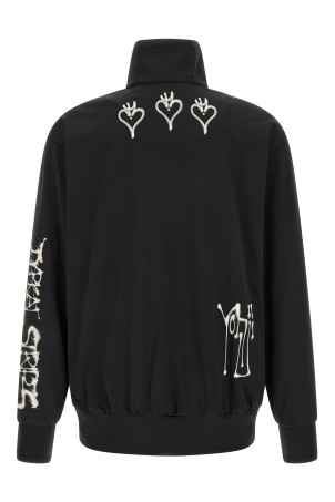 'Track Top  GFX NYLN ' printed zip sweatshirt Black