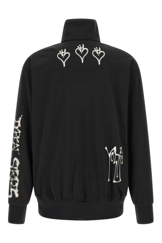 'Track Top  GFX NYLN ' printed zip sweatshirt Black