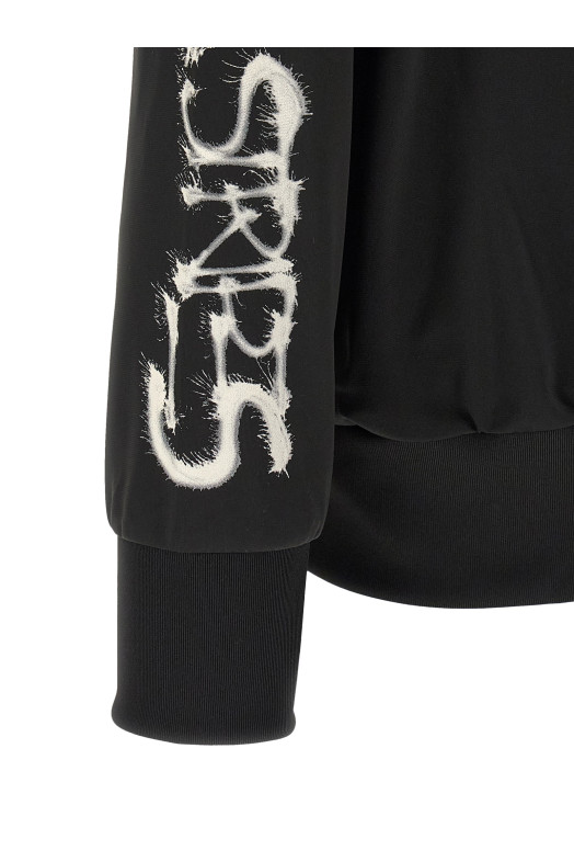 'Track Top  GFX NYLN ' printed zip sweatshirt Black