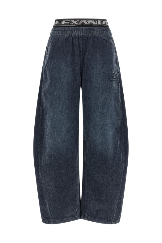 Джинсы с эластичным поясом, черные ALEXANDER WANG UDC4264300410A