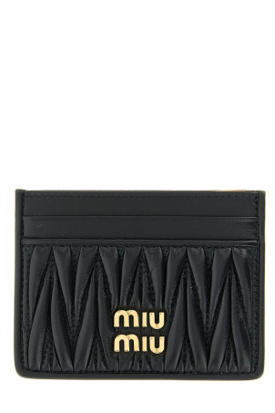 Matelassé nappa cardholder Black