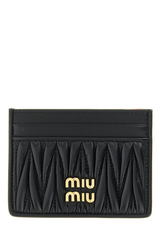 Matelassé nappa cardholder Black