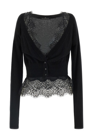 Чорний кардиган з мереживом ERMANNO SCERVINO D492N301APPYU95708