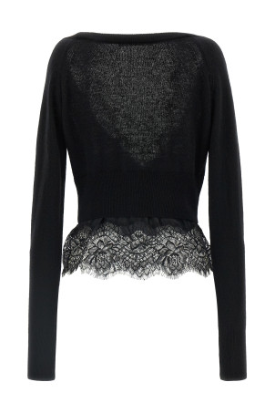 Чорний кардиган з мереживом ERMANNO SCERVINO D492N301APPYU95708