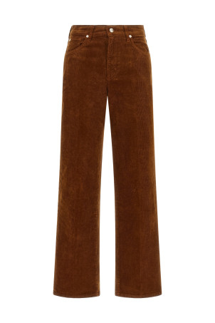 'Stovepipe Straight' velvet pants Brown