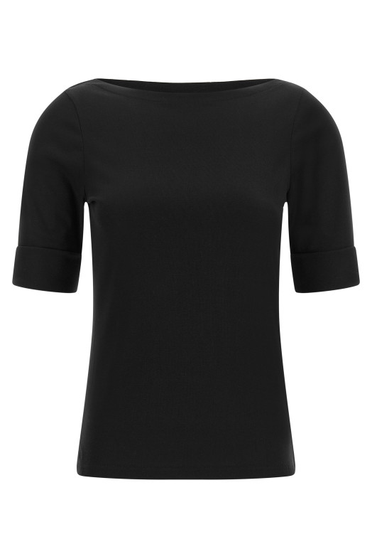 'Judy' Boat Neck Sweater Black