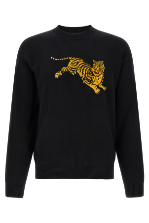 'Jumping Tiger' intarsia sweater Black