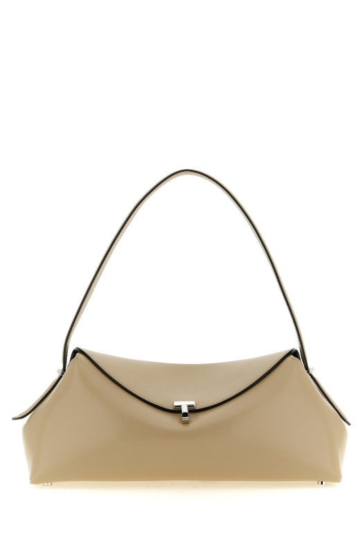'T-Lock' closing shoulder bag Beige