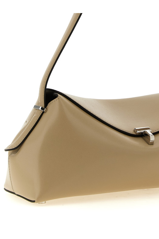 'T-Lock' closing shoulder bag Beige