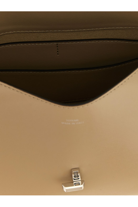 'T-Lock' closing shoulder bag Beige