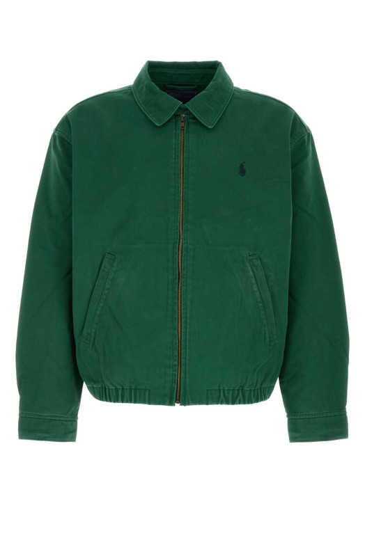 Зелена куртка-бомбер із твілової тканини, сіра, POLO RALPH LAUREN (710961929)