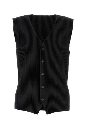 Black polyester vest HOMME PLISSE' ISSEY MIYAKE (HP68JE511)