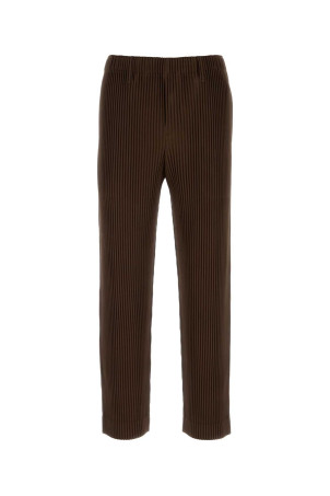 Chocolate polyester pant HOMME PLISSE' ISSEY MIYAKE (HP68JF152)
