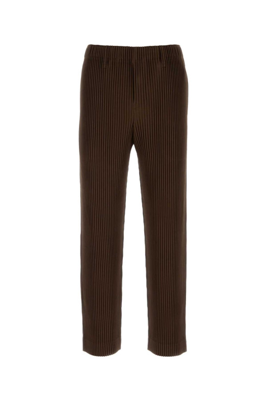 Мужские брюки из полиэстера цвета «шоколад» с складками ISSEY MIYAKE (HP68JF152) HOMME PLISSE' ISSEY MIYAKE