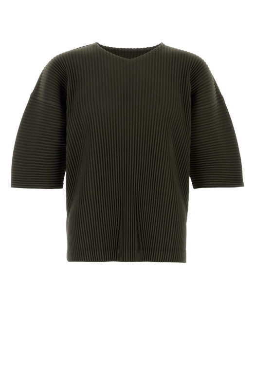 Khaki polyester t-shirt HOMME PLISSE' ISSEY MIYAKE (HP68JK073)
