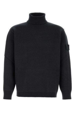 Midnight blue stretch cotton sweater Black STONE ISLAND (L2S155100038S00FM)
