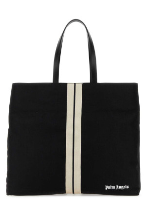 Black canvas shopping bag PALM ANGELS (PMNA064F23FAB001)
