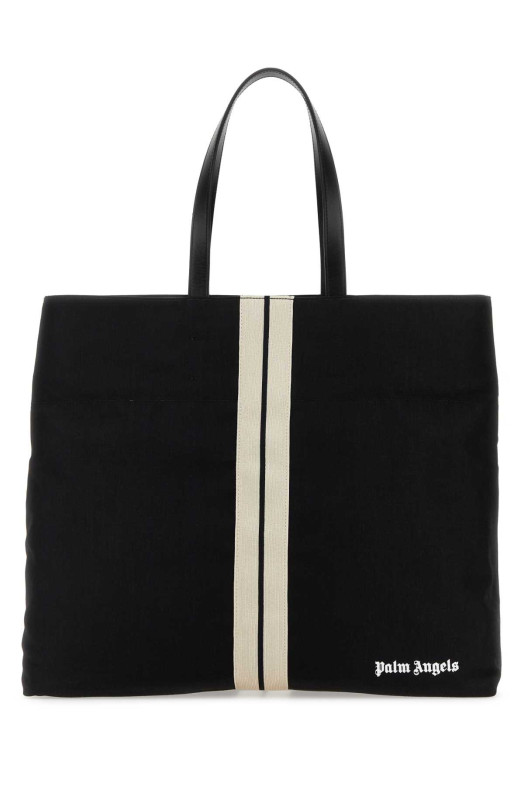 Black canvas shopping bag PALM ANGELS (PMNA064F23FAB001)