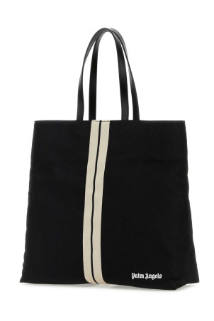 Black canvas shopping bag PALM ANGELS (PMNA064F23FAB001)