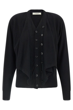 Trompe L'Oeil construction cardigan Black