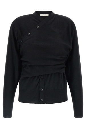 Trompe L'Oeil construction cardigan Black