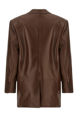 Leather blazer Brown