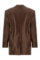 Шкіряний блейзер коричневого кольору SAINT LAURENT A000E7YC2TF2740