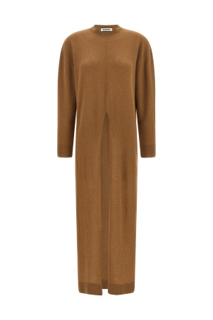 Long 'Gia' sweater knotted at the waist Beige
