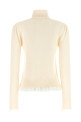 GANNI Turtleneck Sweater with Lace Trim White