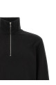 Cotton sweatshirt with half zip Black