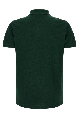 Cotton polo shirt with embroidered logo Green