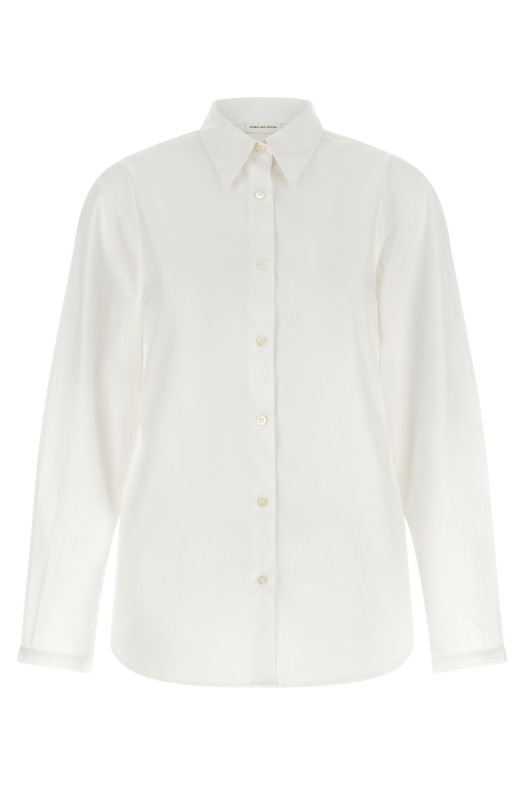 Рубашка с вышитыми манжетами, белая DRIES VAN NOTEN  2620107414445001