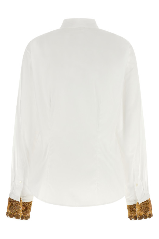 Рубашка с вышитыми манжетами, белая DRIES VAN NOTEN  2620107414445001