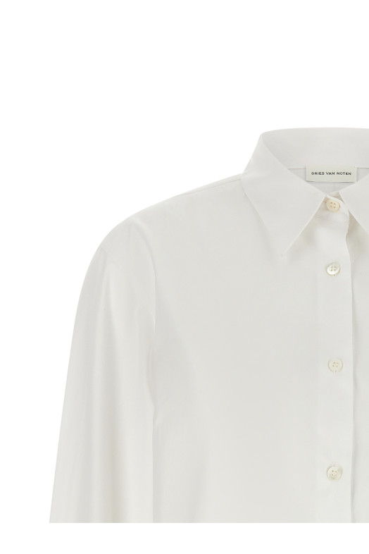 Рубашка с вышитыми манжетами, белая DRIES VAN NOTEN  2620107414445001