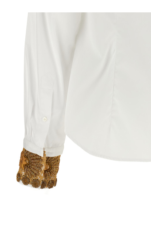 Рубашка с вышитыми манжетами, белая DRIES VAN NOTEN  2620107414445001