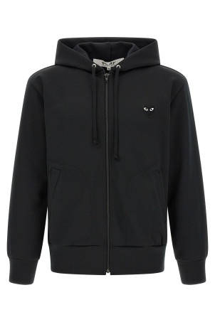 Heart patch hoodie Black