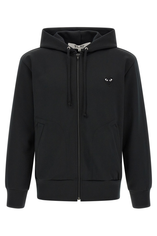 Heart patch hoodie Black