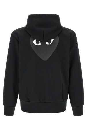 Heart patch hoodie Black